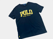 POLO RALPH LAUREN Black Polo Ralph Lauren t-shirt with yellow accents, Size M