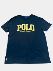 POLO RALPH LAUREN Black Polo Ralph Lauren t-shirt with yellow accents, Size M