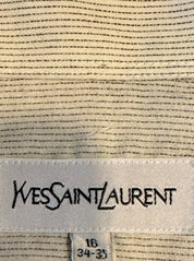 YVES SAINT LAURENT (YSL) (RN 67636 CA 17359) CASSANDRE SHIRT in Striped Cotton Poplin Size 34-35 Men's