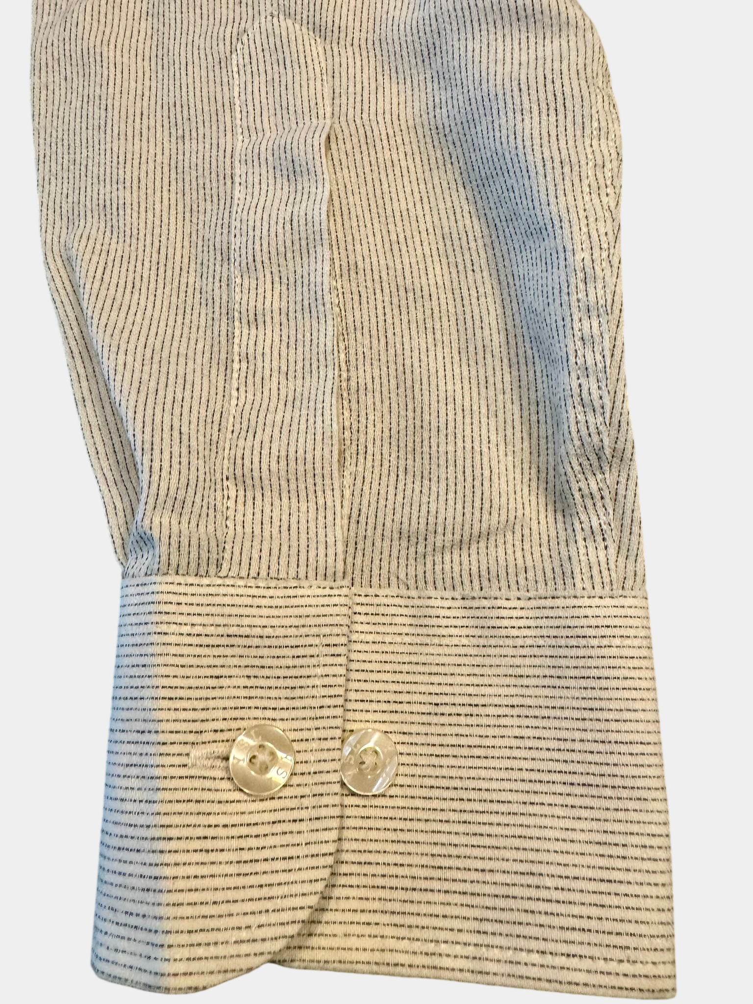 YVES SAINT LAURENT (YSL) (RN 67636 CA 17359) CASSANDRE SHIRT in Striped Cotton Poplin Size 34-35 Men's