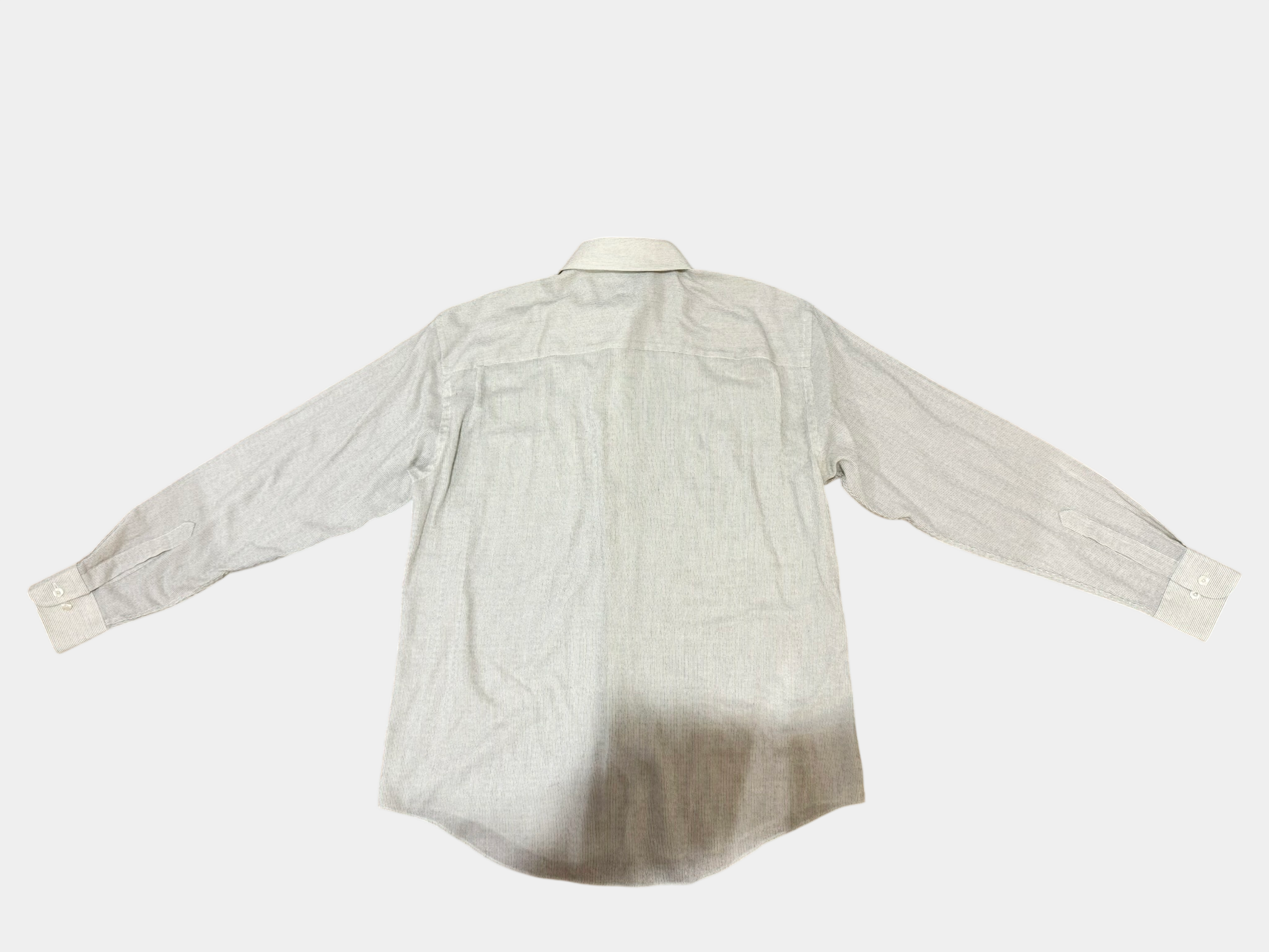 YVES SAINT LAURENT (YSL) (RN 67636 CA 17359) CASSANDRE SHIRT in Striped Cotton Poplin Size 34-35 Men's