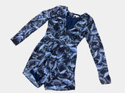 KOOKAI Blue and Navy Peacock Print Romper Size 38 (10)