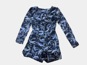 KOOKAI Blue and Navy Peacock Print Romper Size 38 (10)