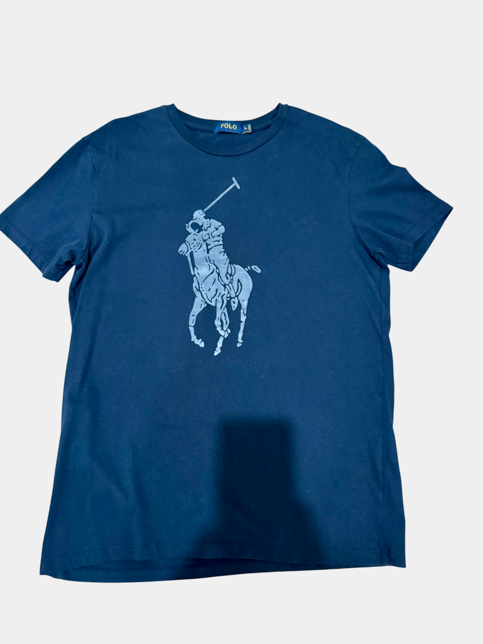 Ralph Lauren black t-shirt with grey horse logo Size L Slim fit/M reg fit