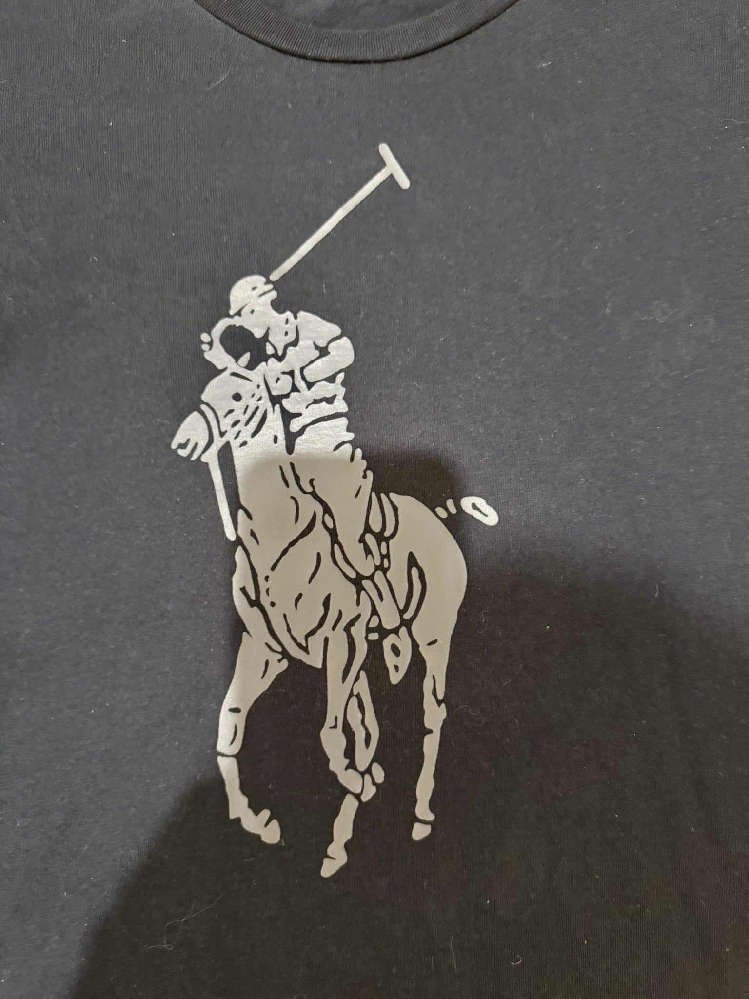 Ralph Lauren black t-shirt with grey horse logo Size L Slim fit/M reg fit