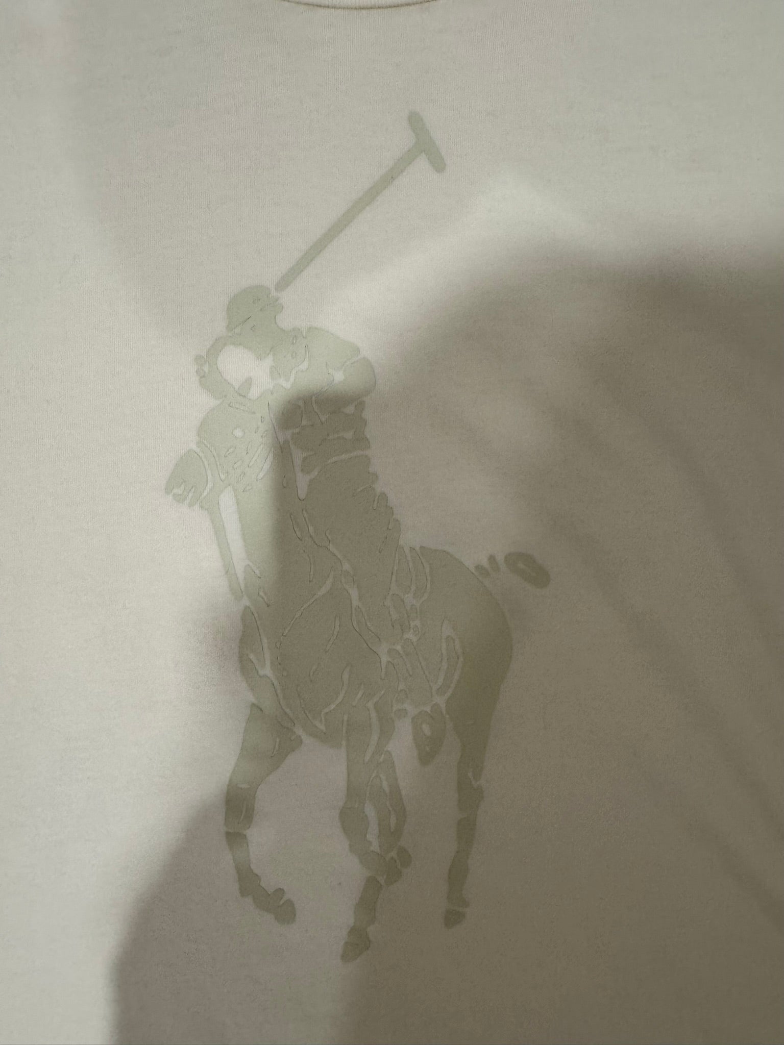 RALPH LAUREN Ralph Lauren white t-shirt with silver logo Size L  Slim Fit or Size M Regular Fit Brand New Never Worn