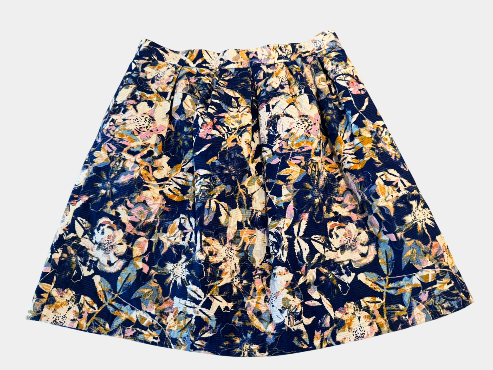 MARCS Blue Floral Fully Lined Skirt Size 8