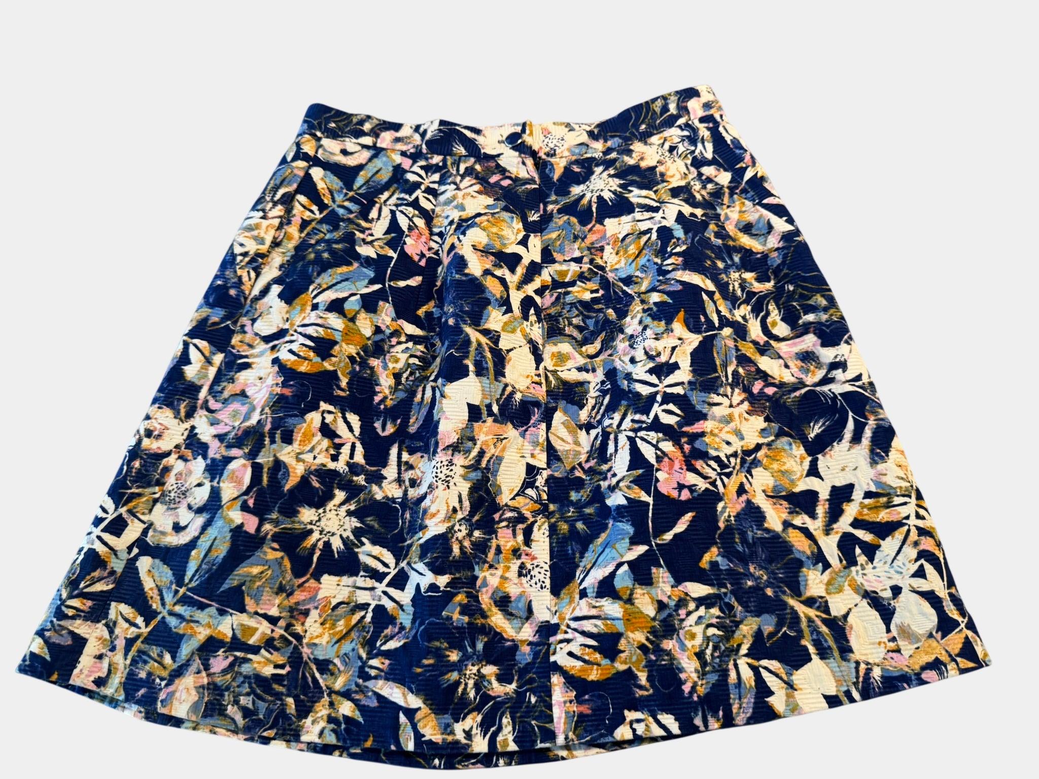 MARCS Blue Floral Fully Lined Skirt Size 8