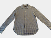 COUNTRY ROAD Blue/White Check Dress/Business Shirt Size M