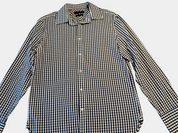COUNTRY ROAD Blue/White Check Dress/Business Shirt Size M