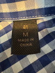 COUNTRY ROAD Blue/White Check Dress/Business Shirt Size M