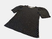 SEED HERITAGE Super Soft Black/White Polka Dot Puff Sleeve Shirt Size XXS