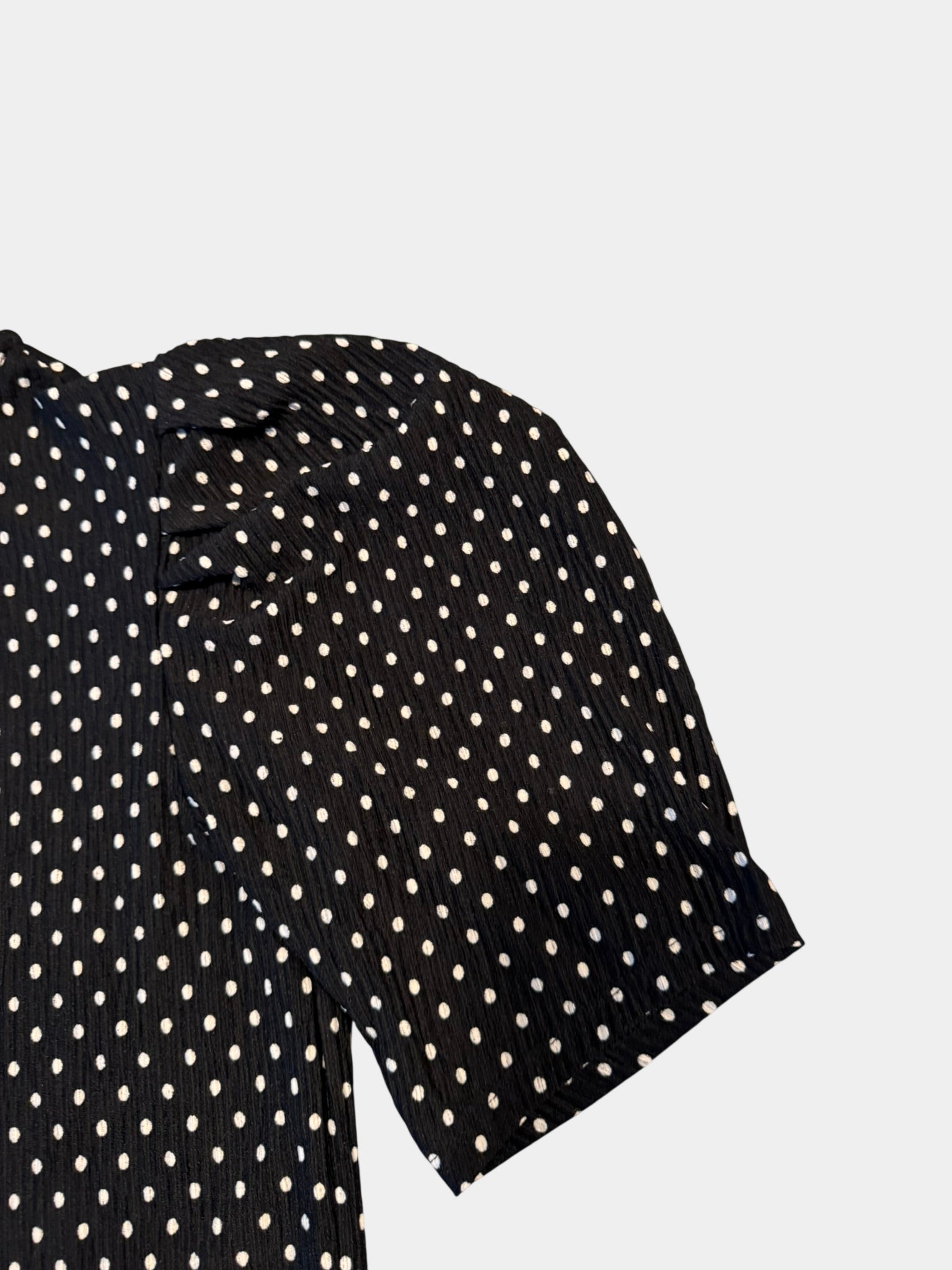 SEED HERITAGE Super Soft Black/White Polka Dot Puff Sleeve Shirt Size XXS