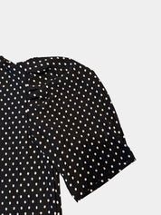 SEED HERITAGE Super Soft Black/White Polka Dot Puff Sleeve Shirt Size XXS