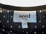 SEED HERITAGE Super Soft Black/White Polka Dot Puff Sleeve Shirt Size XXS