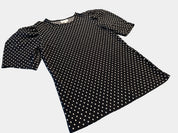 SEED HERITAGE Super Soft Black/White Polka Dot Puff Sleeve Shirt Size XXS
