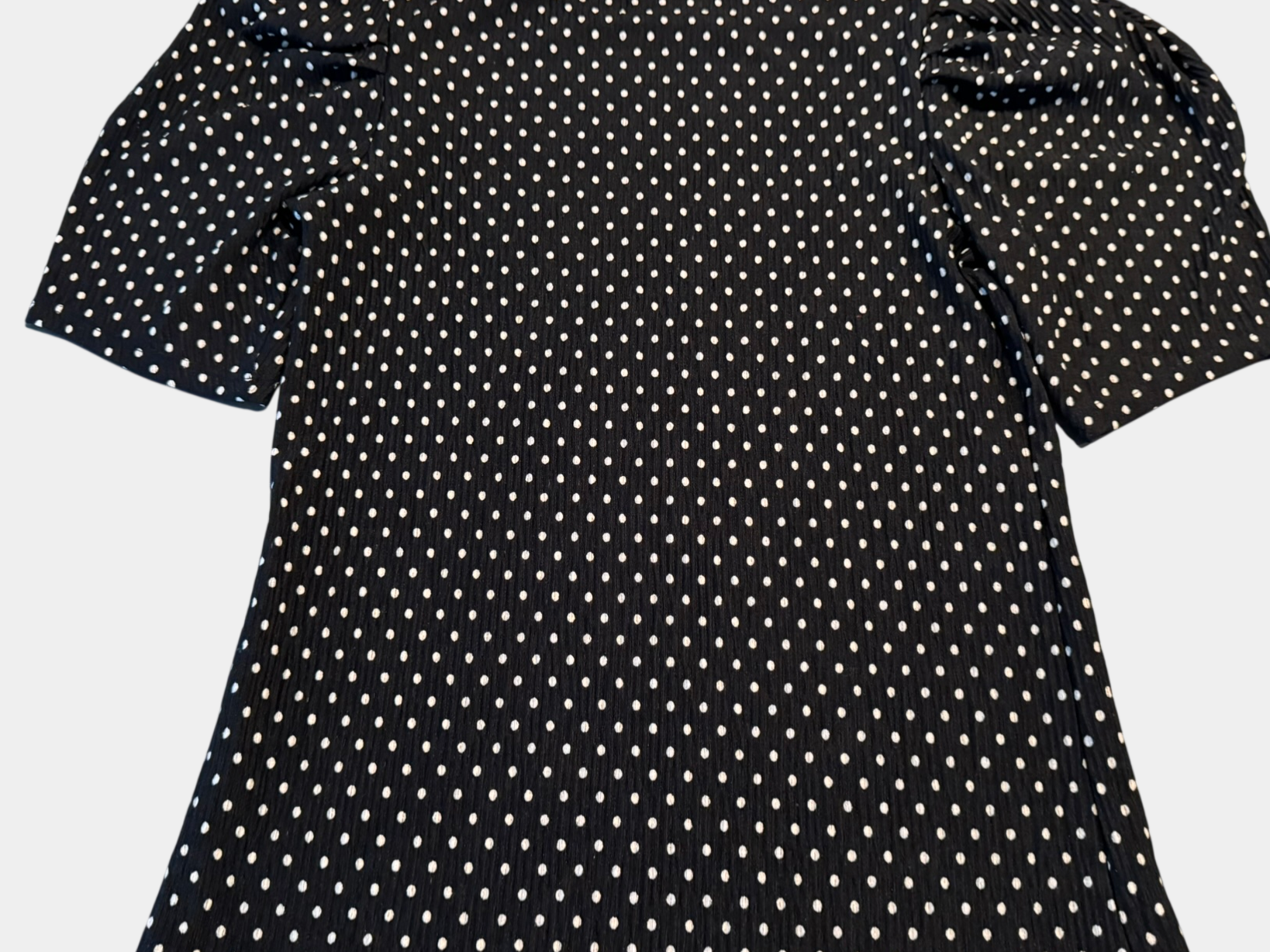 SEED HERITAGE Super Soft Black/White Polka Dot Puff Sleeve Shirt Size XXS