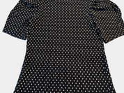 SEED HERITAGE Super Soft Black/White Polka Dot Puff Sleeve Shirt Size XXS