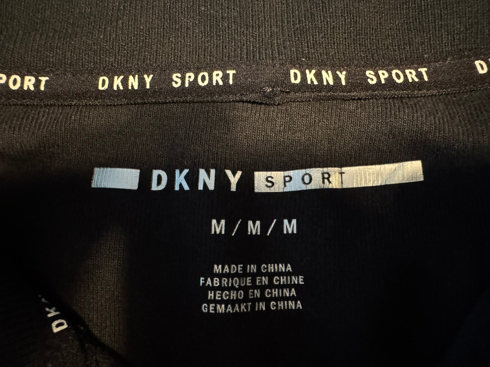DKNY Sport Black Polo Shirt Size M