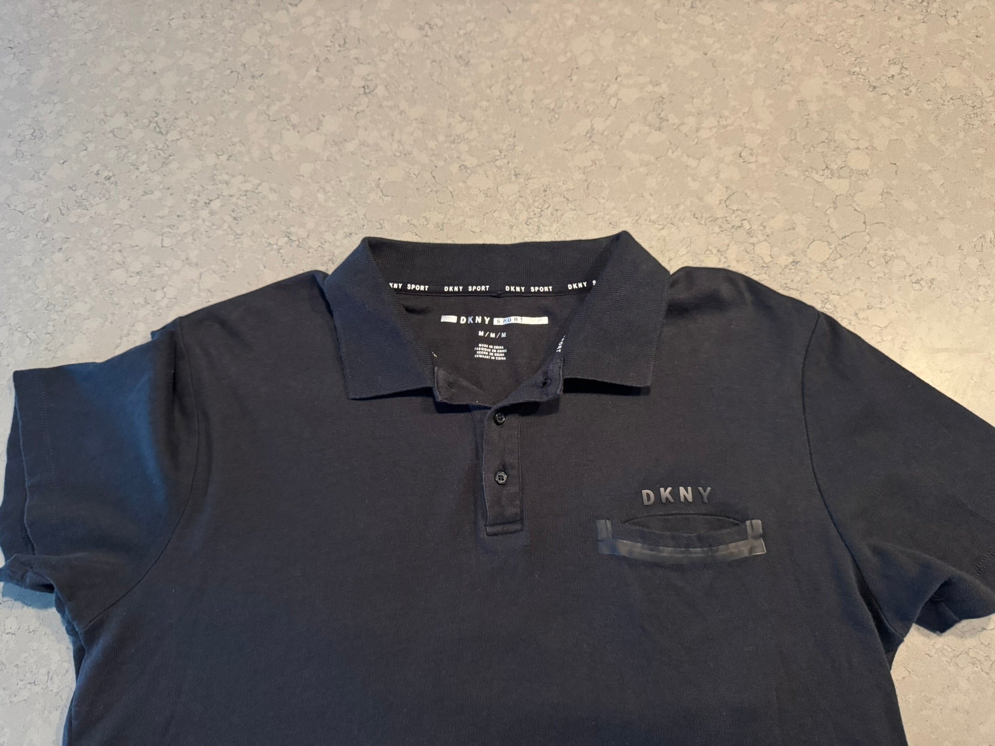 DKNY Sport Black Polo Shirt Size M