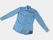HUGO BOSS Sky Blue Plaid Long Sleeve Button Up Shirt Size 40