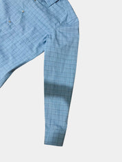 HUGO BOSS Sky Blue Plaid Long Sleeve Button Up Shirt Size 40