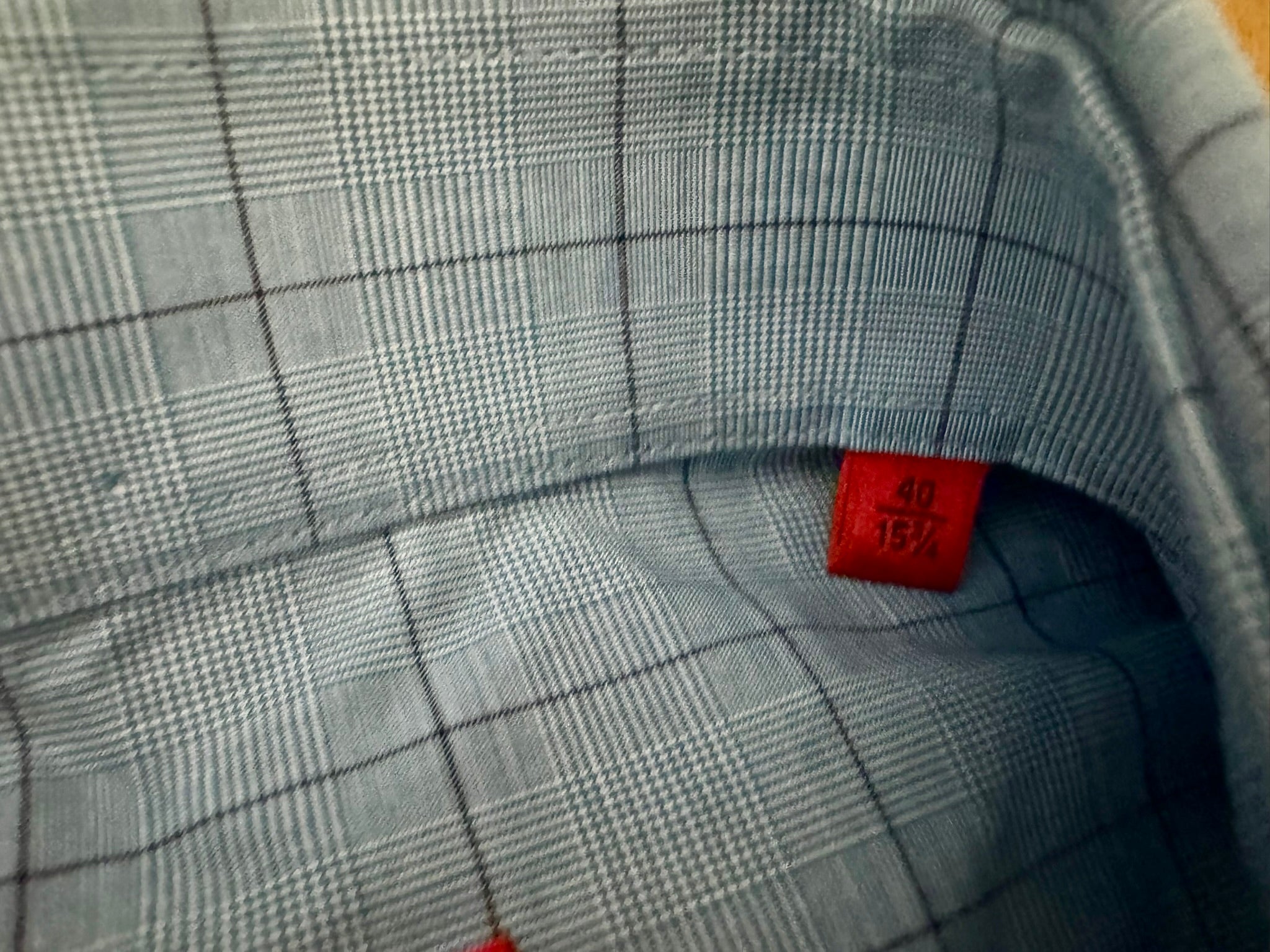 HUGO BOSS Sky Blue Plaid Long Sleeve Button Up Shirt Size 40