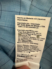 HUGO BOSS Sky Blue Plaid Long Sleeve Button Up Shirt Size 40