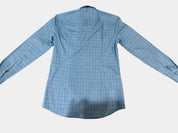 HUGO BOSS Sky Blue Plaid Long Sleeve Button Up Shirt Size 40