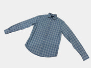 ARMANI JEANS Blue and White Plaid Long Sleeve Button-Up Shirt Size L