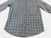 ARMANI JEANS Blue and White Plaid Long Sleeve Button-Up Shirt Size L