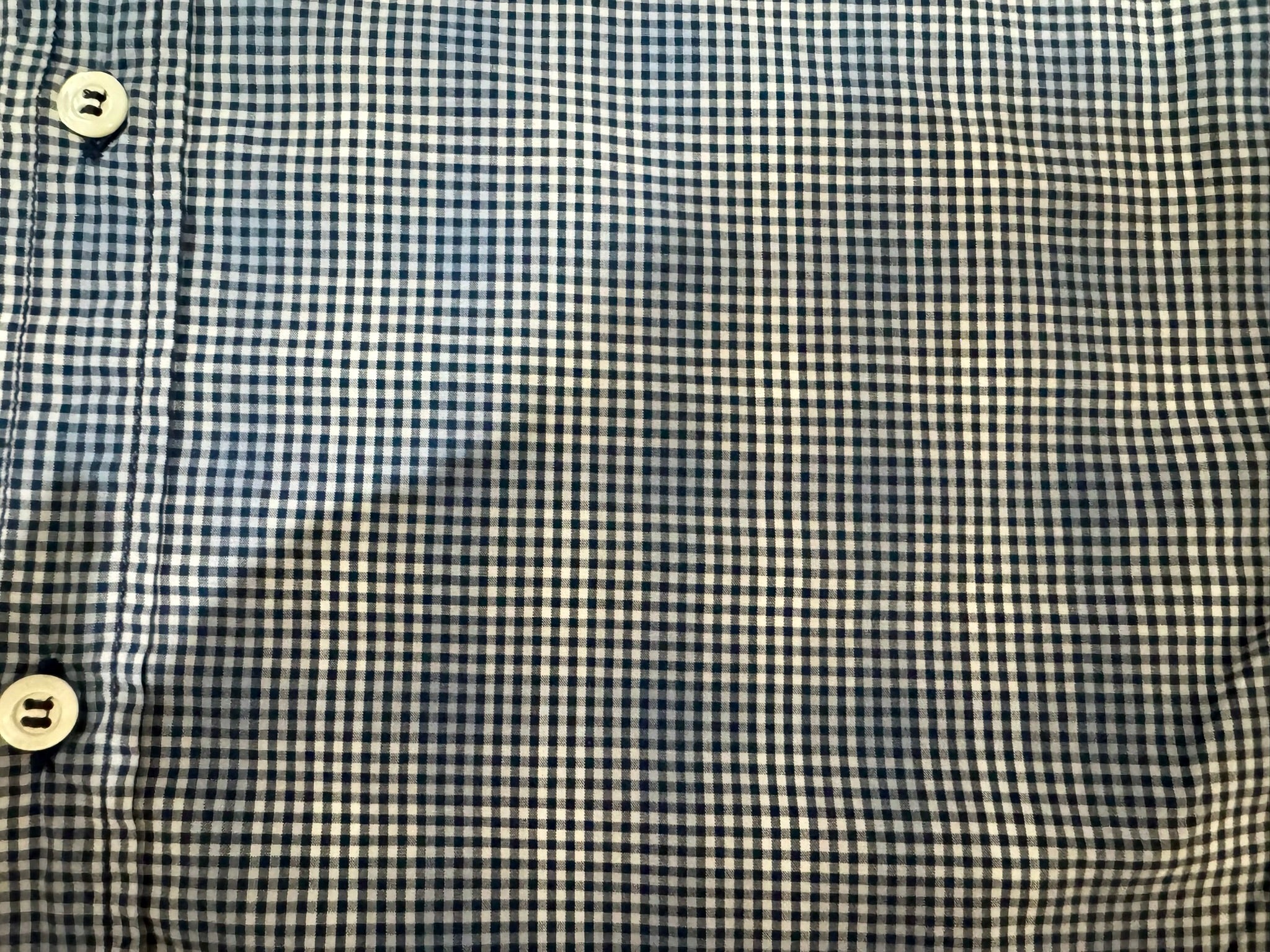ARMANI JEANS Blue and White Plaid Long Sleeve Button-Up Shirt Size L