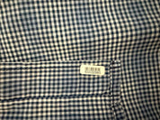 ARMANI JEANS Blue and White Plaid Long Sleeve Button-Up Shirt Size L