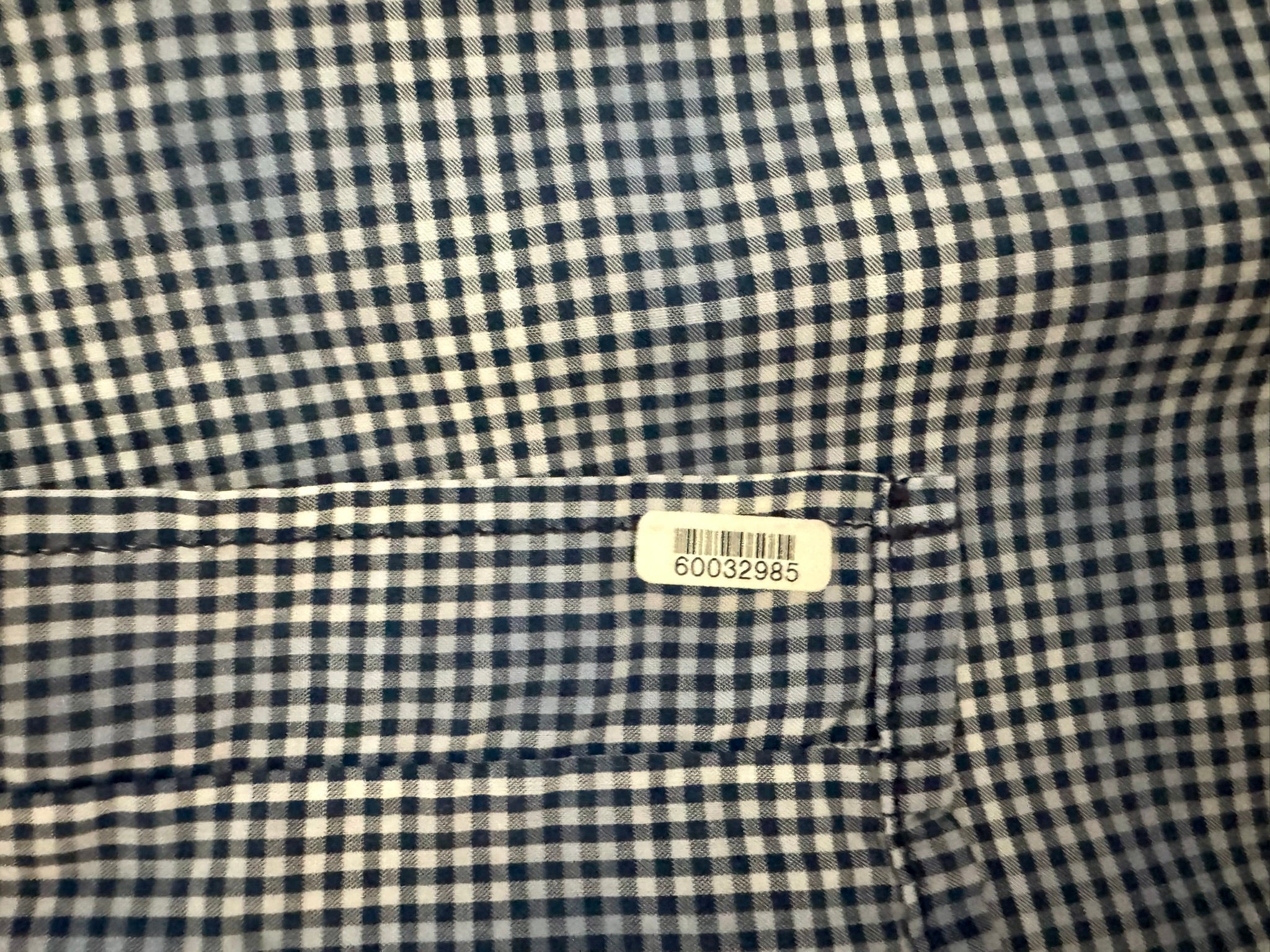 ARMANI JEANS Blue and White Plaid Long Sleeve Button-Up Shirt Size L