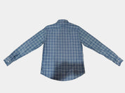 ARMANI JEANS Blue and White Plaid Long Sleeve Button-Up Shirt Size L