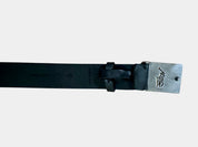 POLO RALPH LAUREN Men's size 32/80cm Black Leather Belt with Silver Logo Buckle