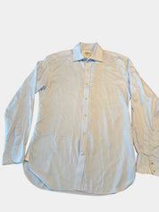 M.J. BALE Baby Blue Check Button-Up Shirt (Samurai) Size 39