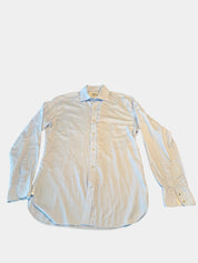 M.J. BALE Baby Blue Check Button-Up Shirt (Samurai) Size 39