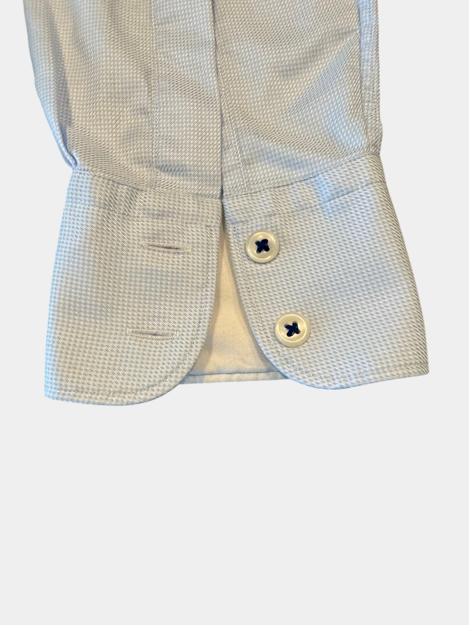 M.J. BALE Baby Blue Check Button-Up Shirt (Samurai) Size 39