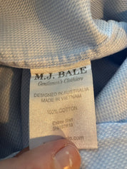 M.J. BALE Baby Blue Check Button-Up Shirt (Samurai) Size 39