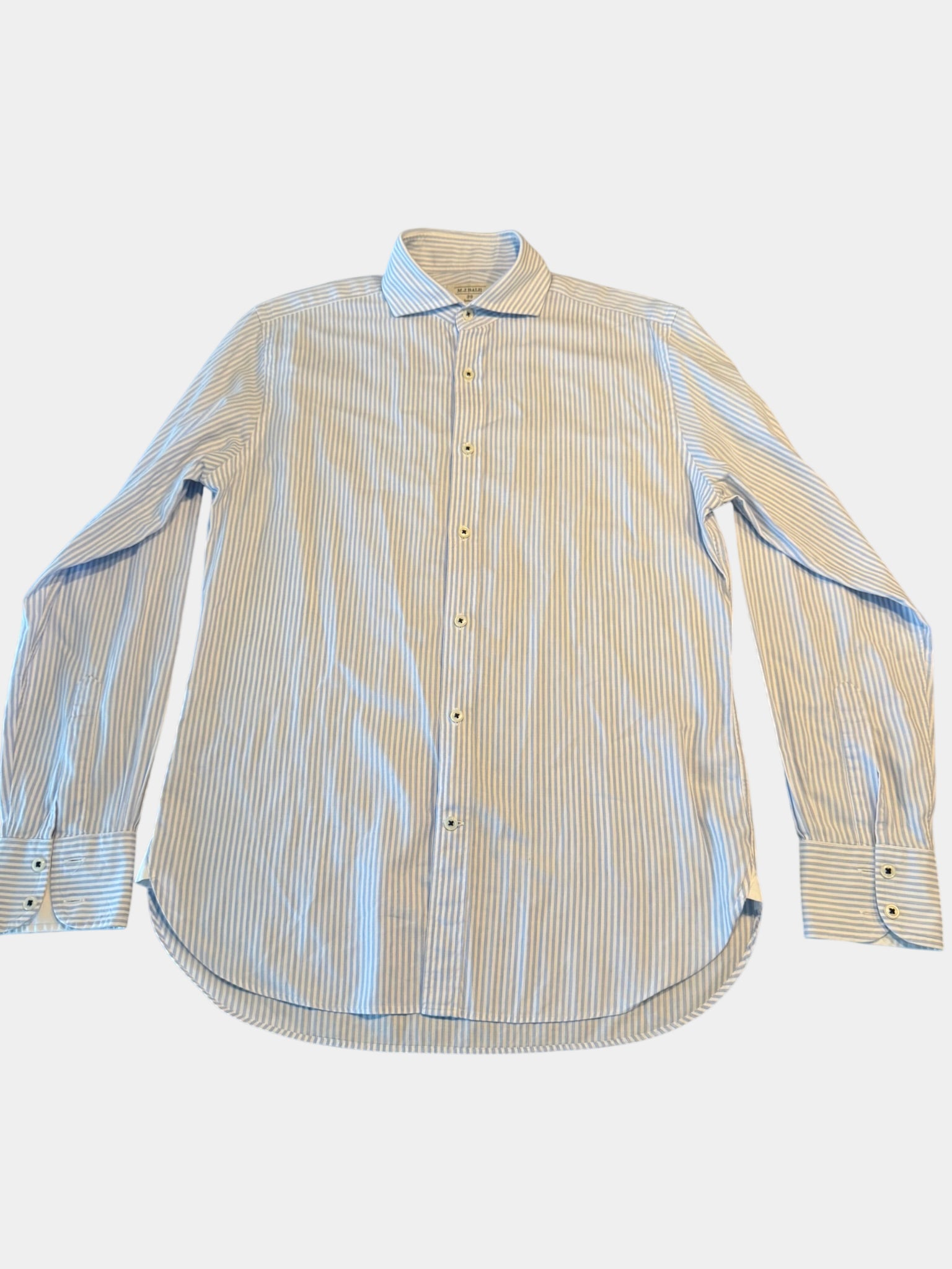 M.J Bale Stiped Baby Blue (Samurai) Egyptian Cotton Shirt Size 39