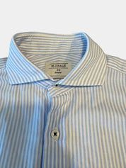 M.J Bale Stiped Baby Blue (Samurai) Egyptian Cotton Shirt Size 39