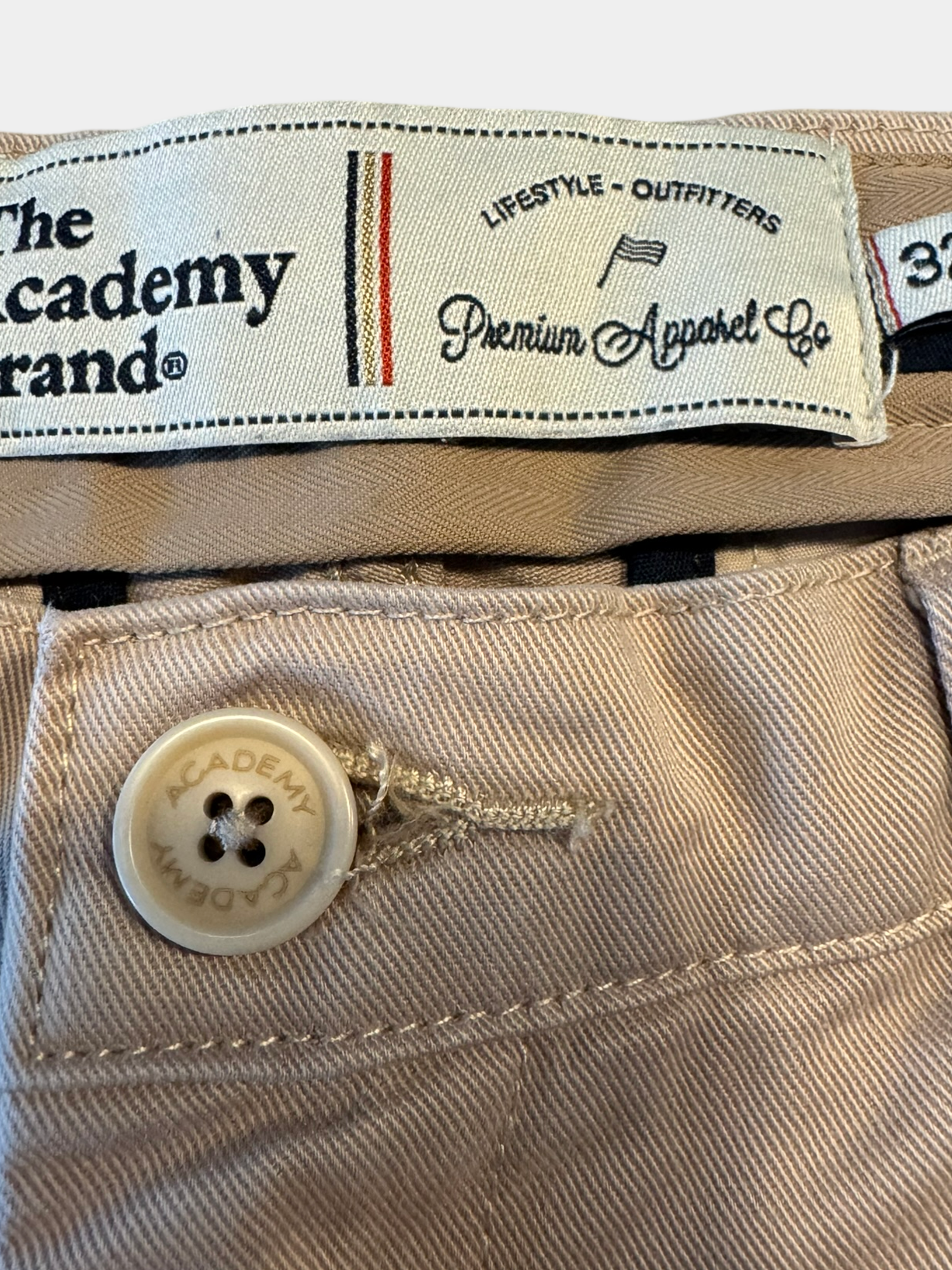 THE ACADEMY BRAND Men's Light Brown Chino Pants Size 32