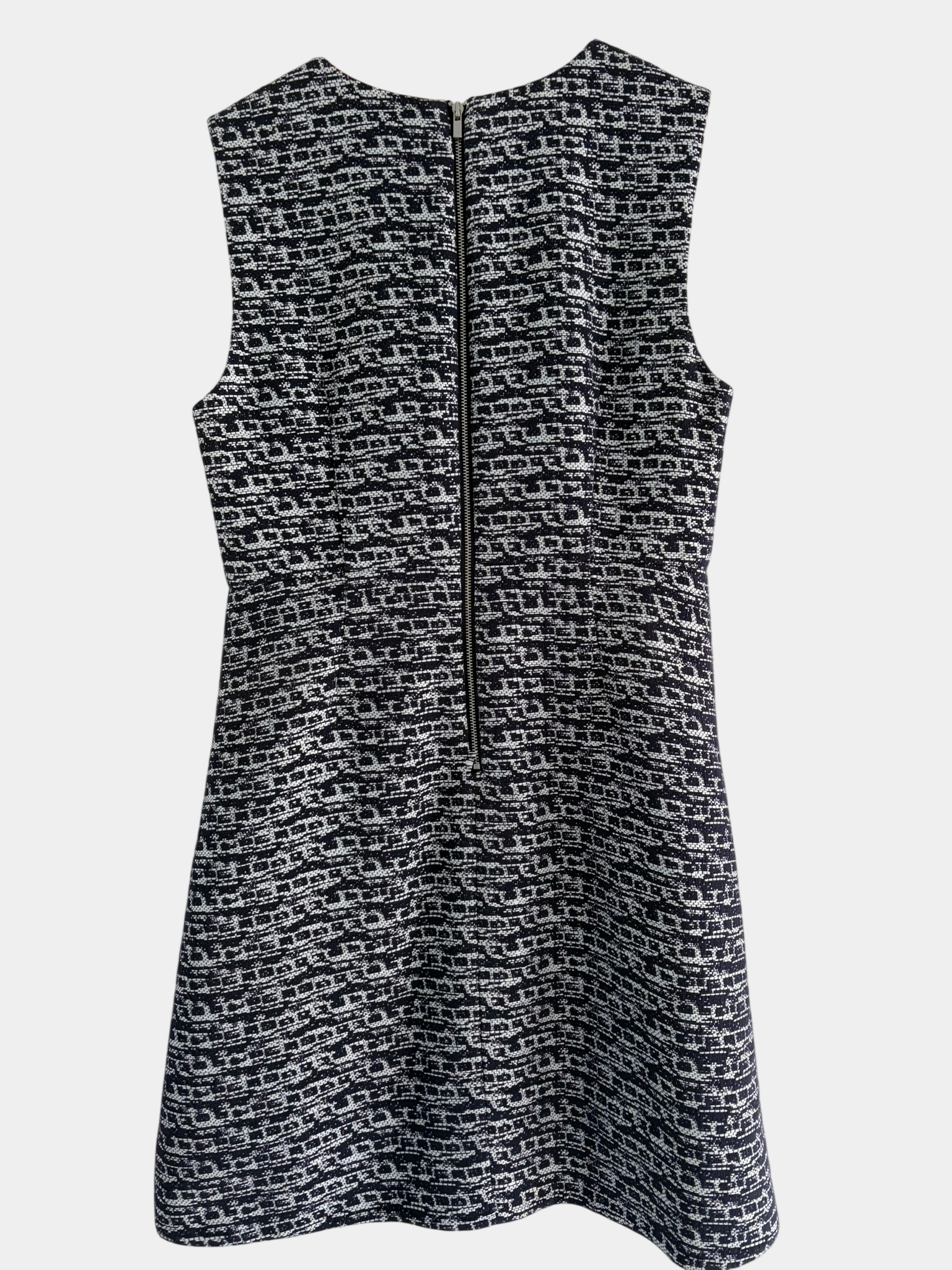 DVF Blue and White Fit-and-Flare Mini Dress — Size 6