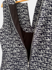DVF Blue and White Fit-and-Flare Mini Dress — Size 6
