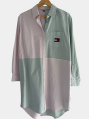 Tommy Jeans Colour-Block Shirt Dress — Size S