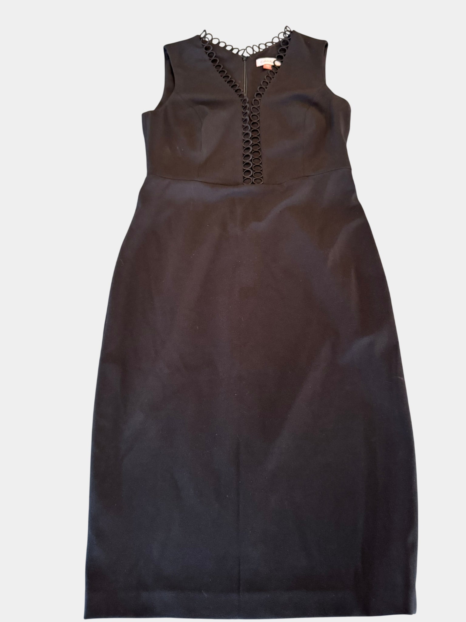 CALVIN KLEIN Black Midi-Dress Size XS