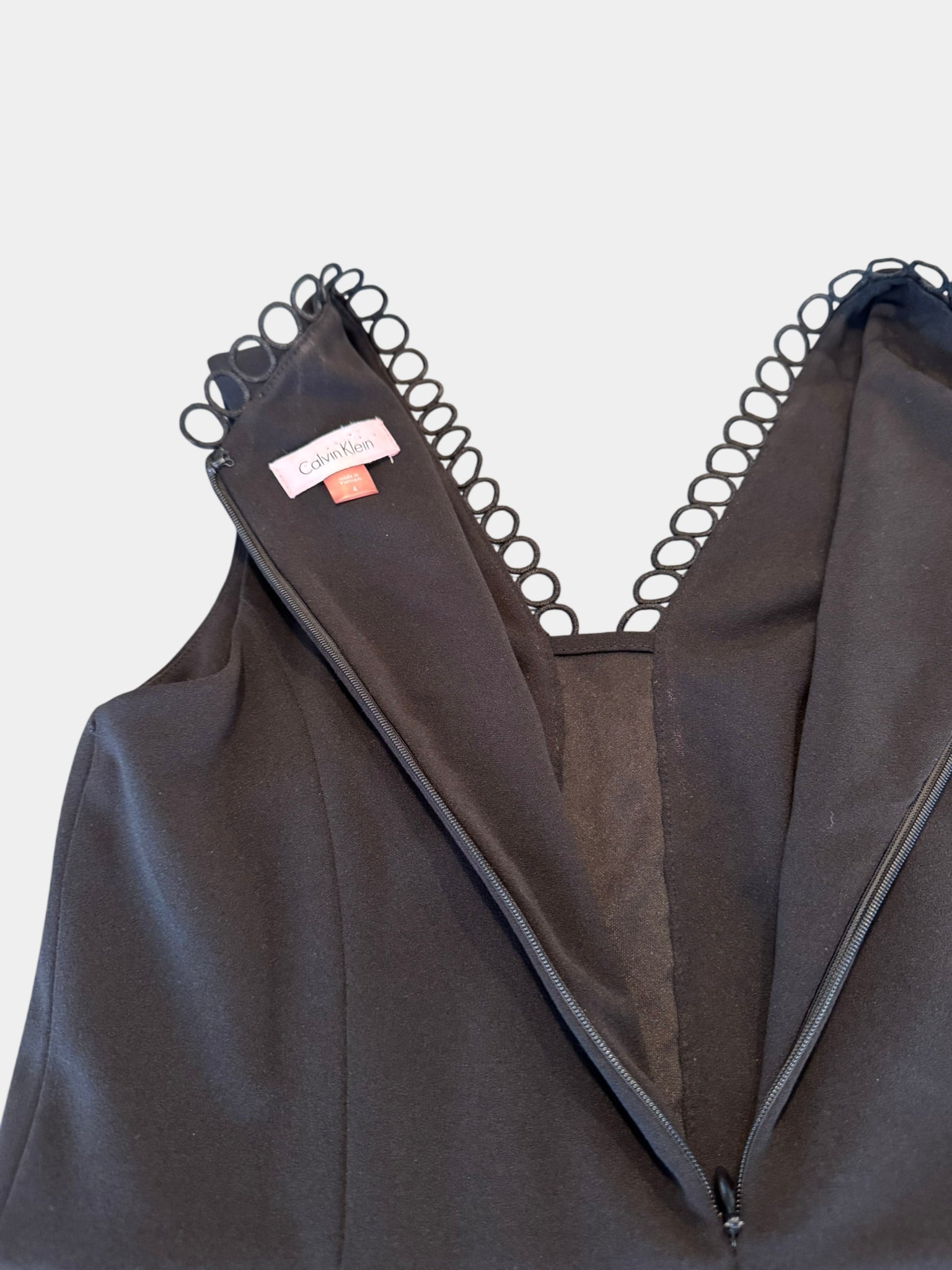 CALVIN KLEIN Black Midi-Dress Size XS