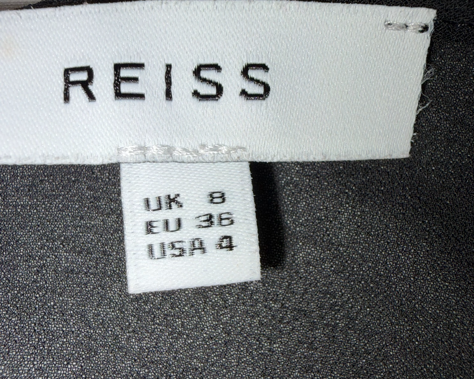 Reiss Black Top with Lace Inserts — Size 10