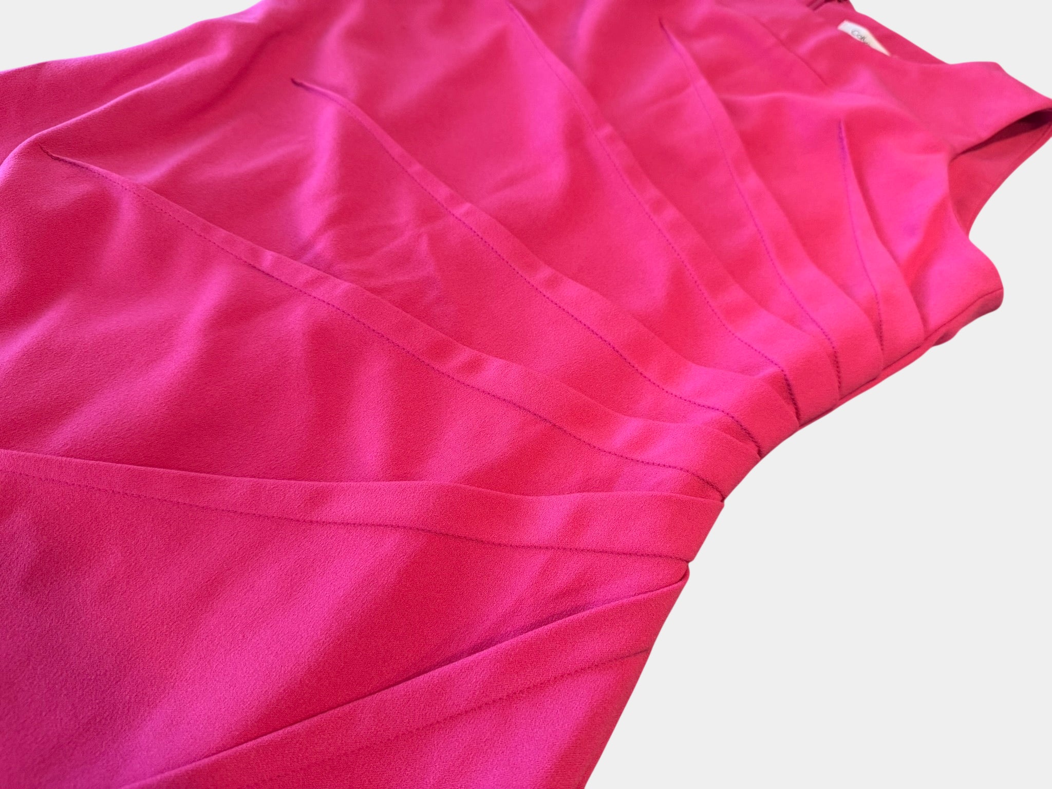 CALVUN KLEIN Pink Midi Dress with Ruched Detail Size XS (4)
